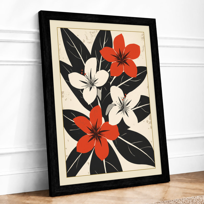 Symmetry in Bloom Botanical - Framed Print, A1 - 84.1 x 59.4 cm, Black