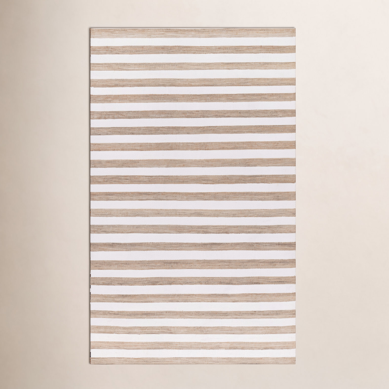 Rockaway Brown Hand-Woven Striped Outdoor Rug, 2' X 3'