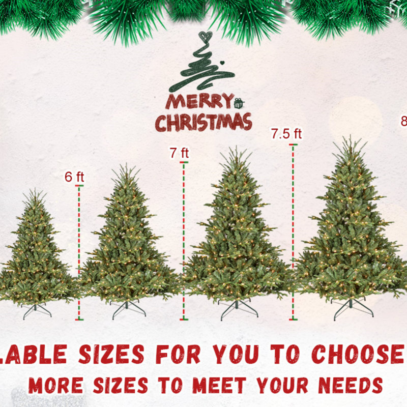 Arbre de Noël pleine forme avec 500 lumières UL - branches mixtes en PE / PVC, 1763 pointes, base large pour les espaces spacieux, structure à charnières, support en métal stable