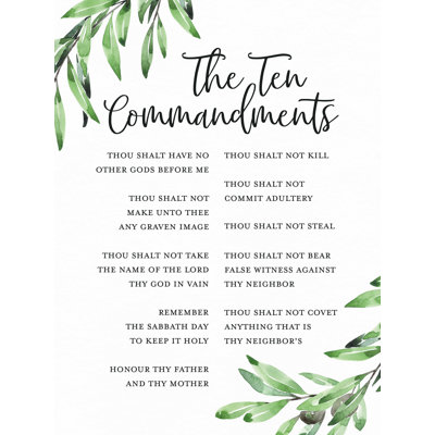 Commandements, sauge, olives