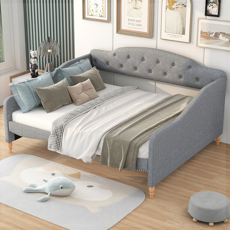 Lit plateforme tapissier Charletta
