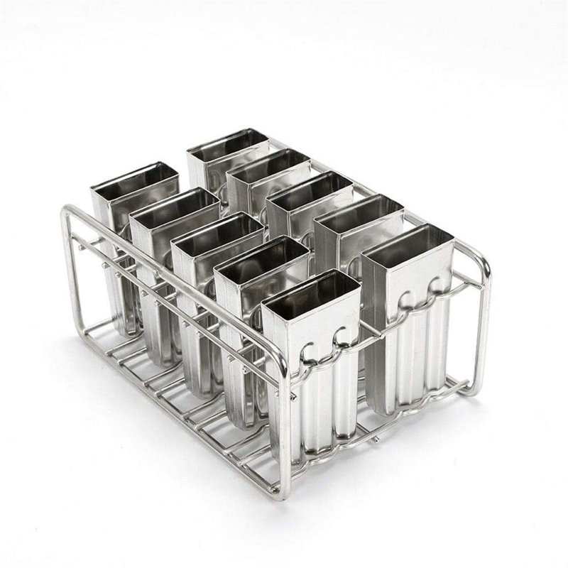 Oukaning 10Pcs Stainless Steel Ice Cream Stick Popsicle Mold 