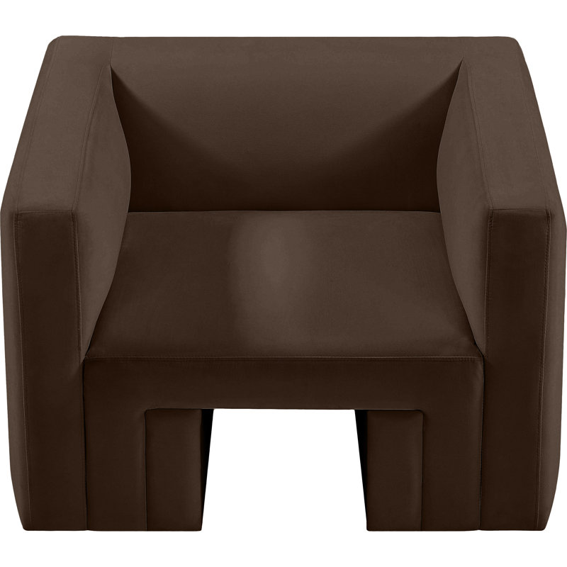Henson 41" W Velvet Armchair, Brown Velvet