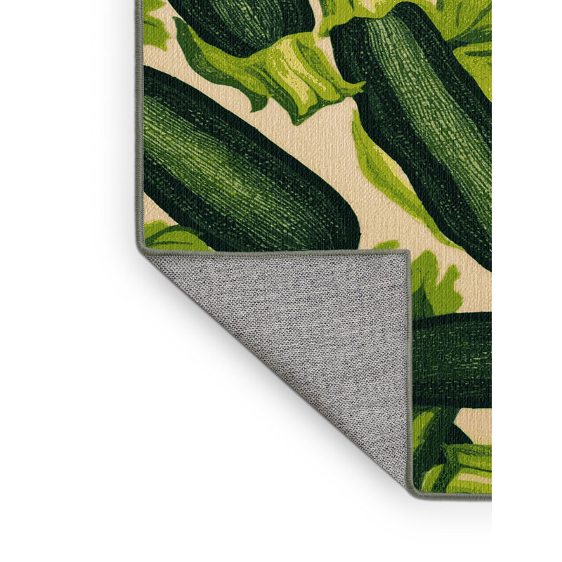Tapis à motif de six courgettes lavables Ginza, Rectangulaire 3 pi x 5 pi