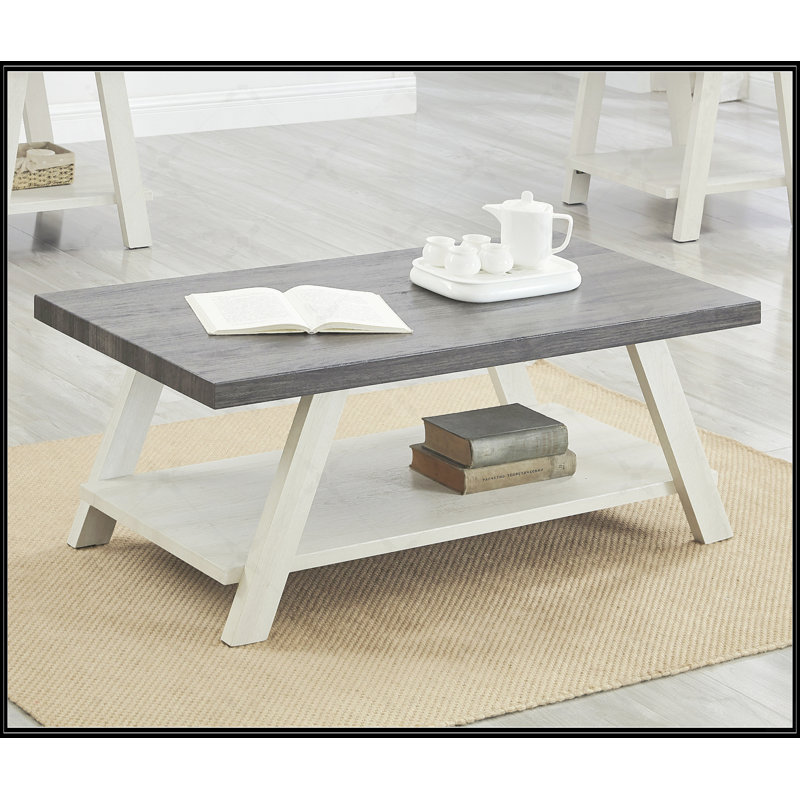 Table basse Contemporary, Blanc, Gris anthracite