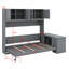 Lit escamotable mural avec bureau, tablettes de rangement et grandes armoires-2063434950