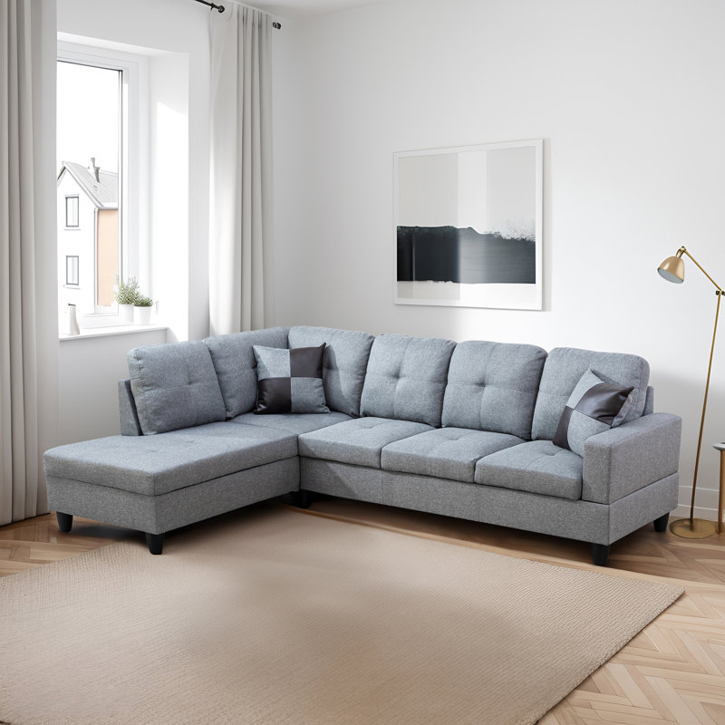 Canapé modulaire 2 pièces Milovan, Dark Gray Velvet