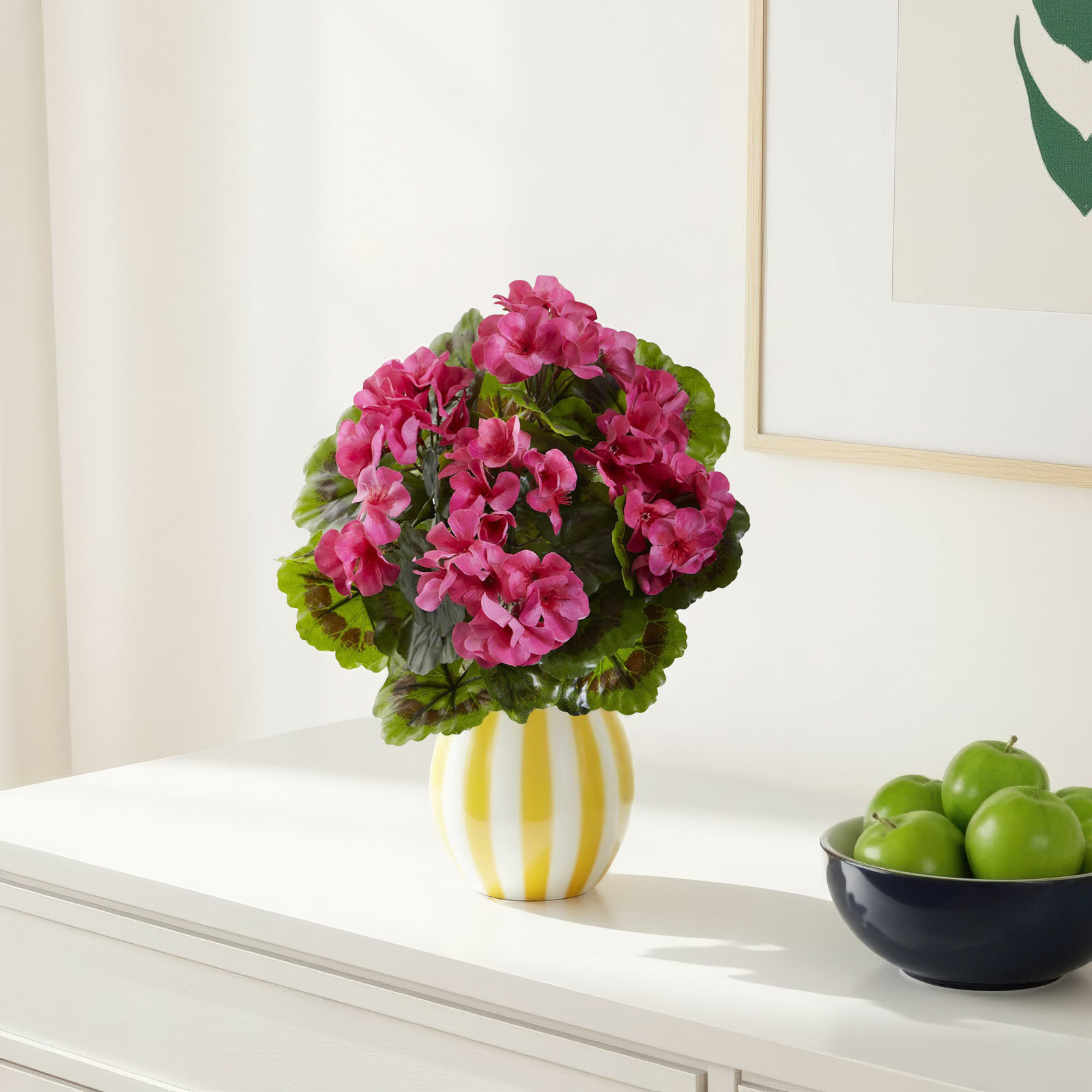 Geranium Artificial Bush UV Resistant (Indoor/Outdoor), Beauty