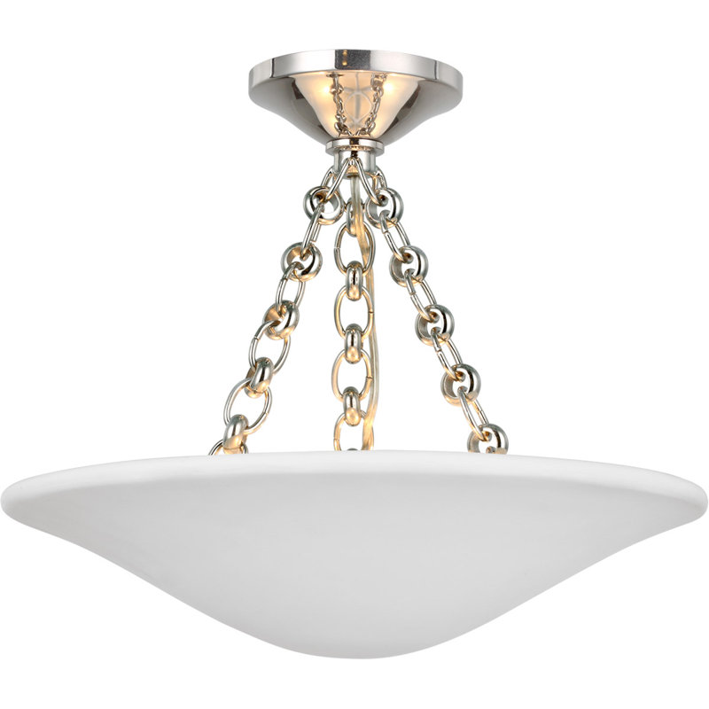 Aerin Mollino 16" Semi Flush Mount, Polished Nickel