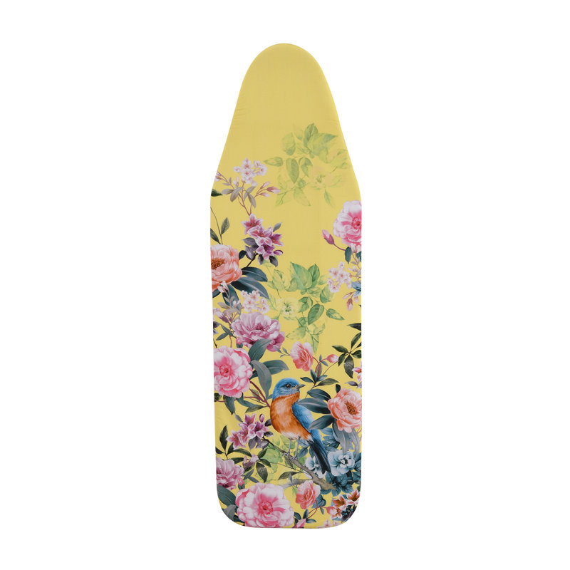 Ironing Board Cover, 100% Cotton with Thick Felt, Resists Scorching & Staining, Adjustable Fastener, 124x38cm