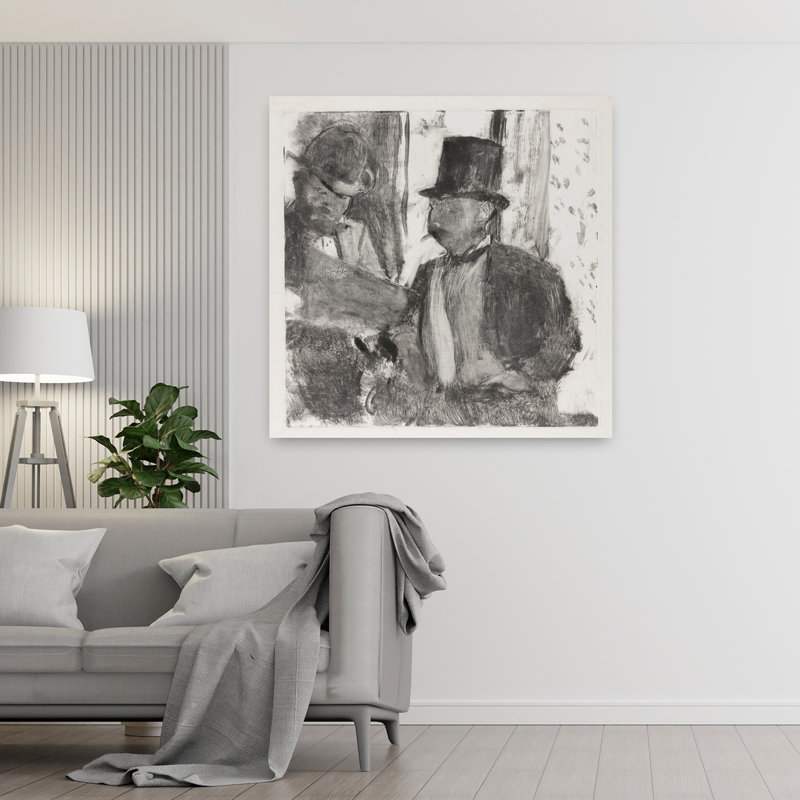 Les Deux Connaisseurs, vers 1880. Estampe d'art mural abstraite contemporaine., H 48 po x l 48 po