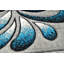 Tapis turquoise à motif abstrait contemporain et moderne épais avec effet 3D Little Sodbury