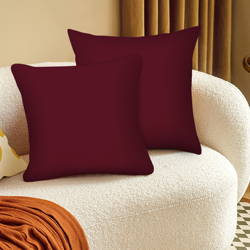 2 pièces Housse de coussin Housse de coussin de couleur unie moderne, D