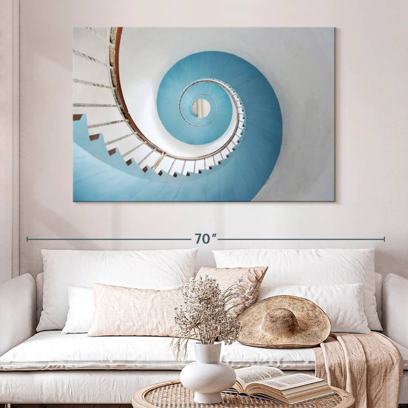 Lilie Blue Spiral Staircase, 34" H x 51" W