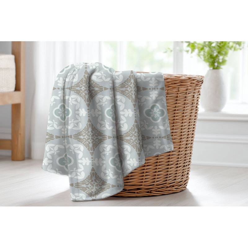 Couverture légère en velours Edan, 80" L x 60" W, Gris