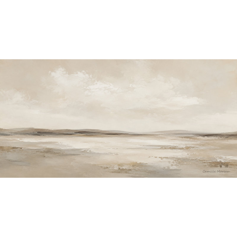 Jadie neutre enveloppé de paysage côtier ivoire, L 40 po x H 20 po x P 1,5 po