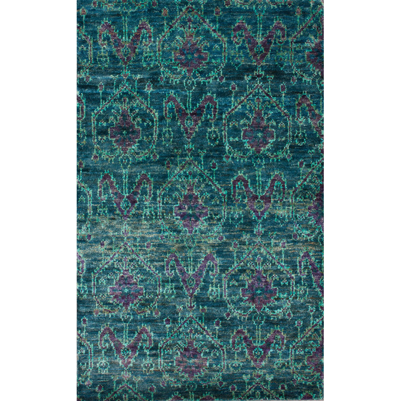 Tapis vert Torrance Dayton Ikat, 5 pi x 8 pi