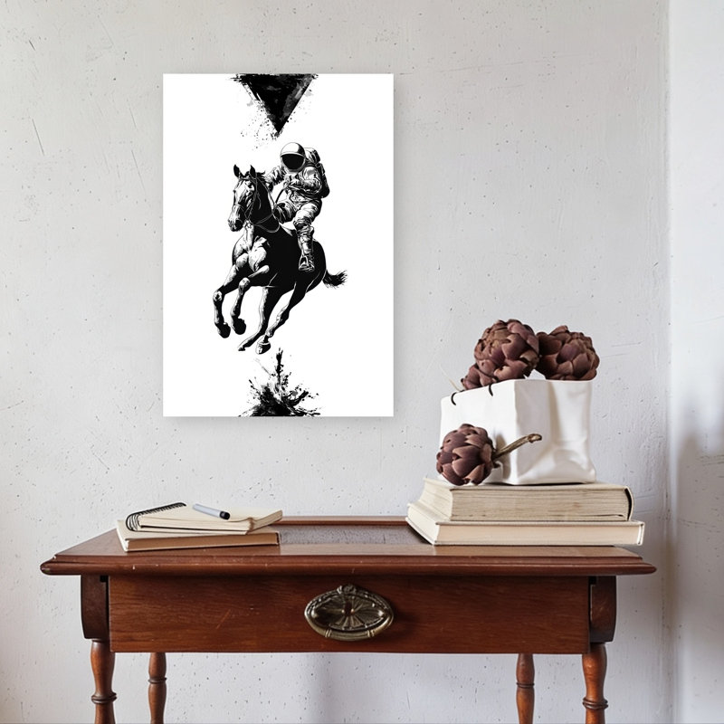 Art mural cheval cosmique abstrait moderne