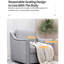 Chaise ergonomique pivotante à 360 degrés avec base en lin et en coton gris pour chambre à coucher confortable