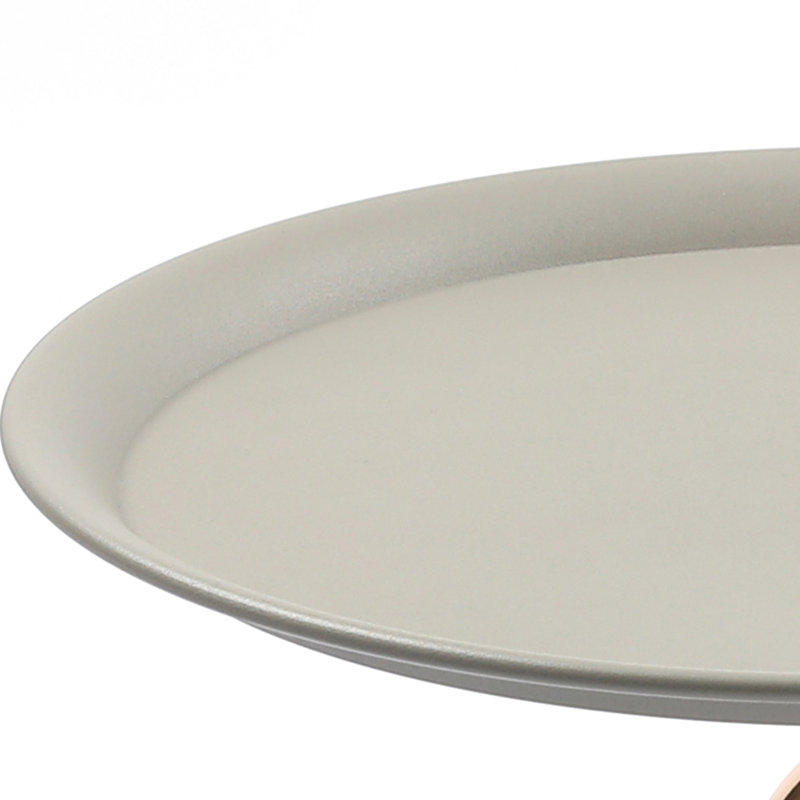 Table d'appoint moderne en métal, table d'appoint ronde Tail Inspired, Gris mat