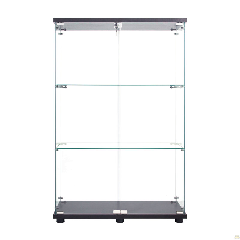Vitrine à deux portes avec 3 tablettes, Noir