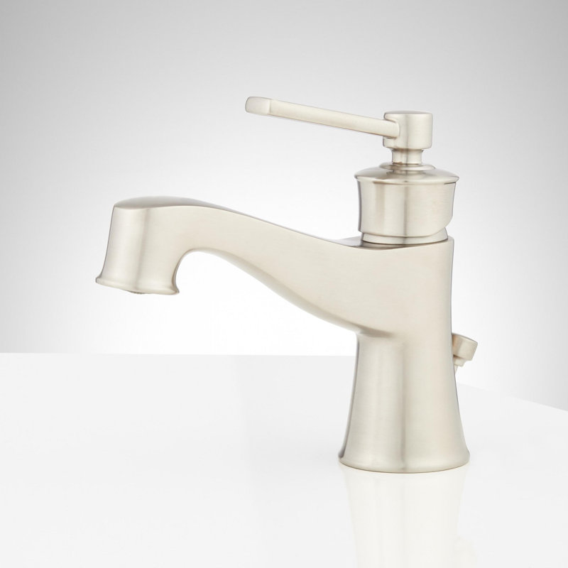 Robinet de salle de bain à trou unique 1,2 GPM avec bonde escamotable, Nickel brossé