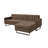 Sloan Sectional– Modern RIGHT Arm Facing Sectional Sofa with Tufted Back, Chaise Lounge, Stainless Steel Legs- Upholstered Sectional - Brown Sectional-32253624-23211592