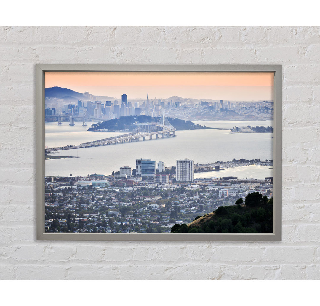 Ariel View Of The City - Single Picture Frame Kunstdrucke auf Leinwand