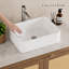 Lavabo vasque rectangulaire, lavabo de comptoir en porcelaine vitrifiée blanche, lavabo en céramique au-dessus du comptoir, robinet non inclus