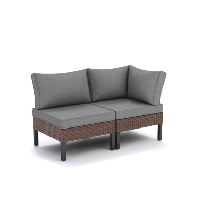 Outdoor Wicker Corner & Single Sofa Set With Cushions