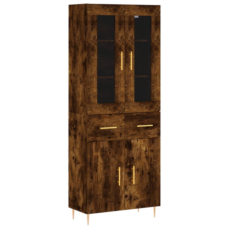 Motour 69.5cm Wide Highboard, Smoked Oak