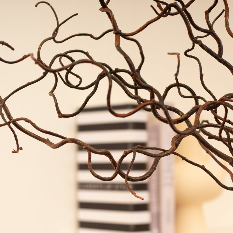 90cm Faux Twisted Willow Branch Dark Brown Re-pack