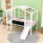 Twin Wood Loft Bed With Light Strip, Slide And Blackboard-1502506410