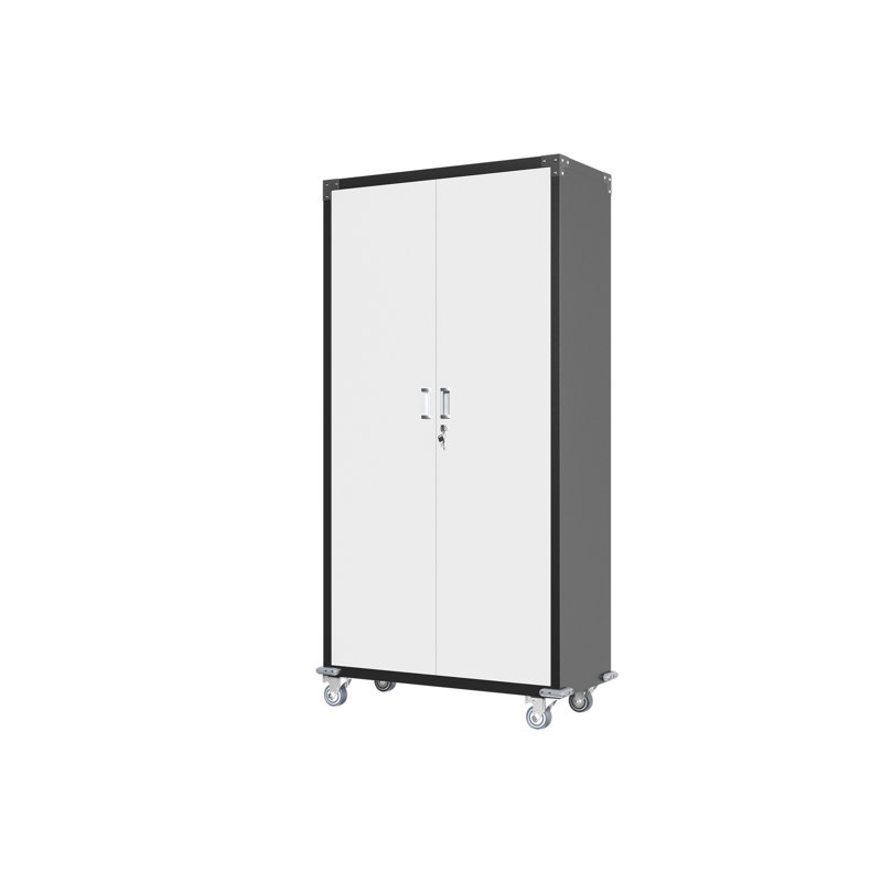 Metal Home Office Cabinet With 4 Adjustable Shelves & Locking Doors - Garage Space Saver Lockable Ideal For And Storage