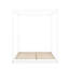 Grand lit à baldaquin blanc avec pieds de soutien - sous le lit Airy, matériaux, lit plateforme à installation rapide, blanc, pin et auvent personnalisable, installation facile