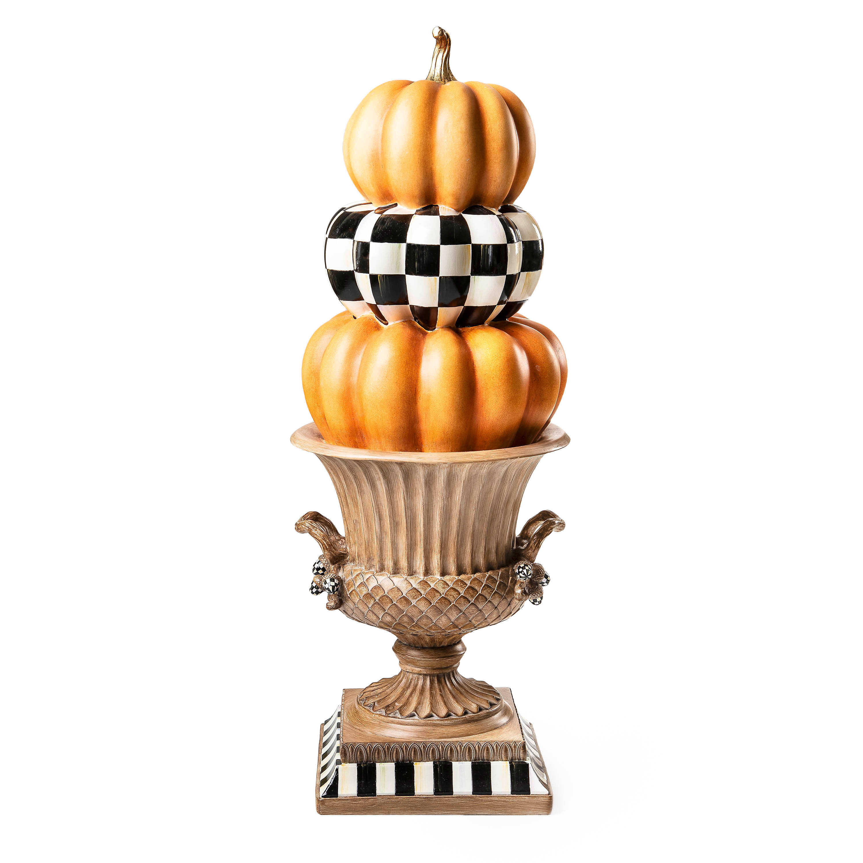 MacKenzie-Childs Fall on the Farm Stacked Pumpkin Urn Figurine/Sculpture | Wayfair