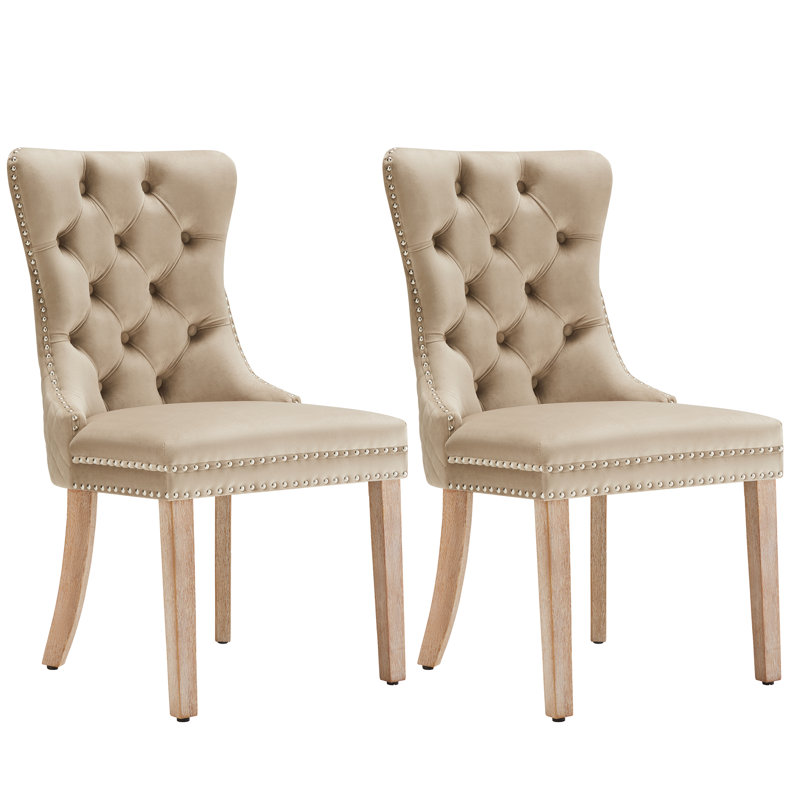 Besmira 36cm H Velvet Upholstered Side Chair, Brown