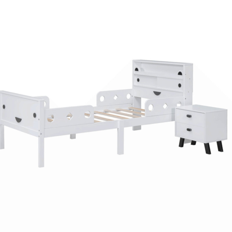 Lit simple et petite armoire Arel