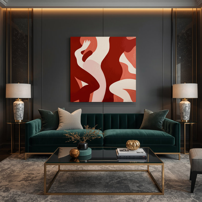 Art mural abstrait sur toile, H 12 po x l 12 po