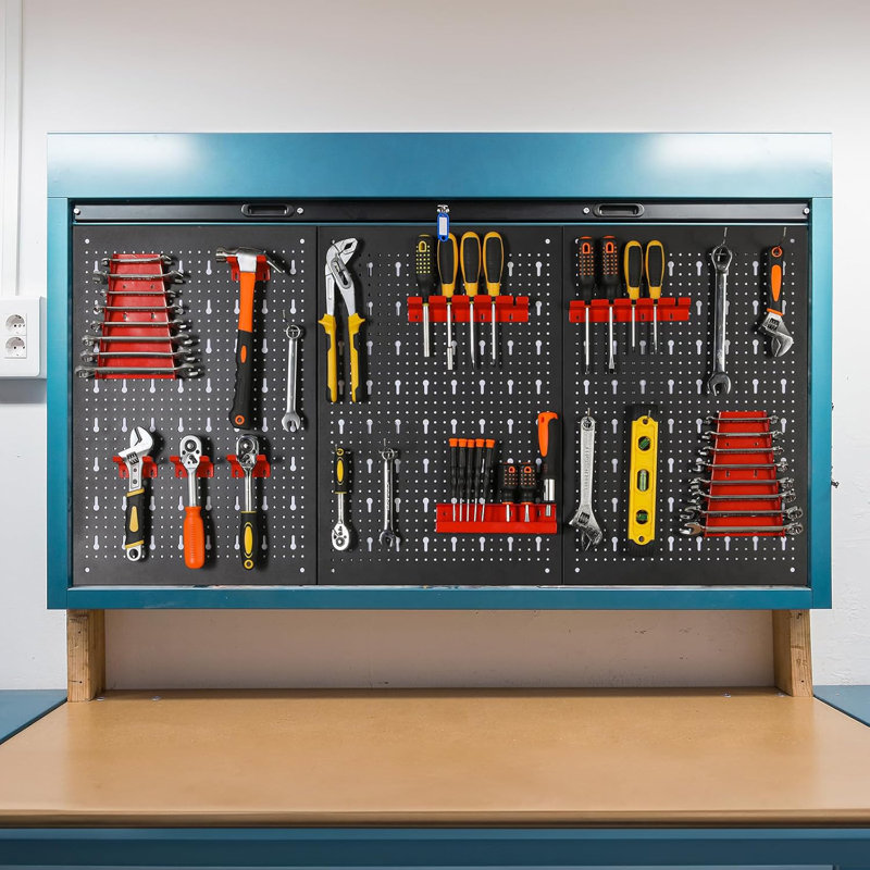 17 Pieces General Tool Holder Set, Red, 60cm H x 118cm W x 2cm D