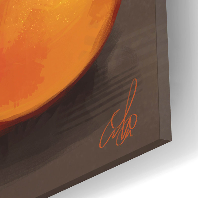  «Persimmons» par Avery Multe, art mural en verre acrylique, 16 po x 12 po