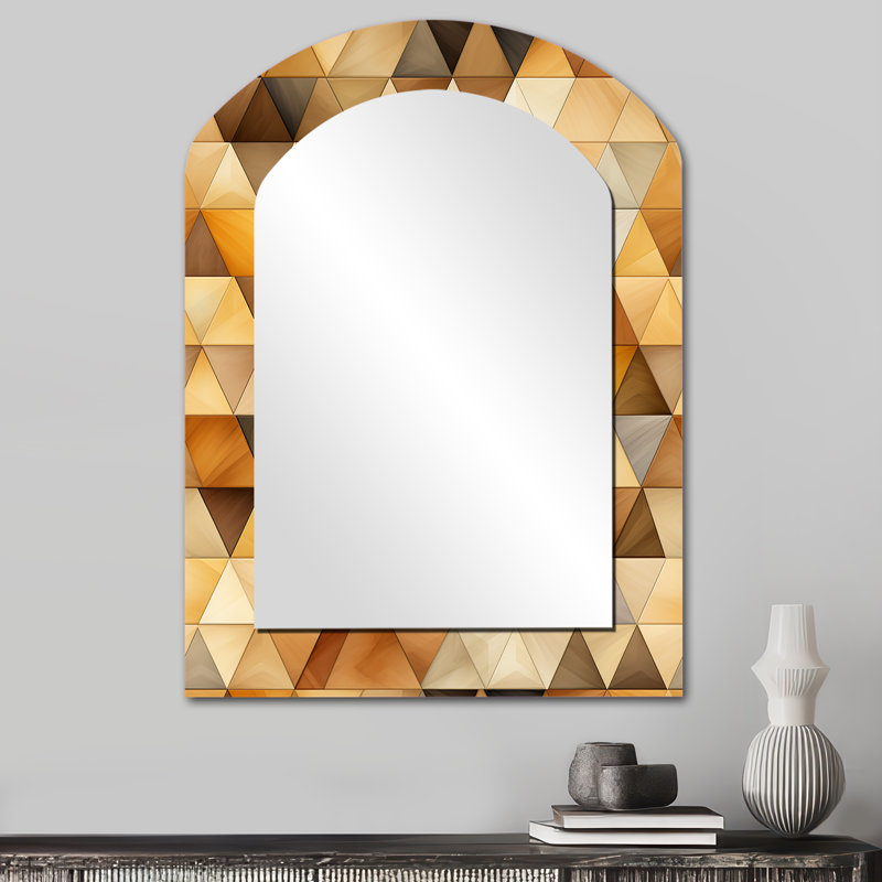 Miroir mural beige et brun, 34 po x 25 po