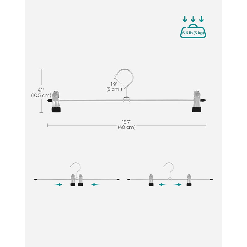 Metal Non-Slip Hangers With Clips
