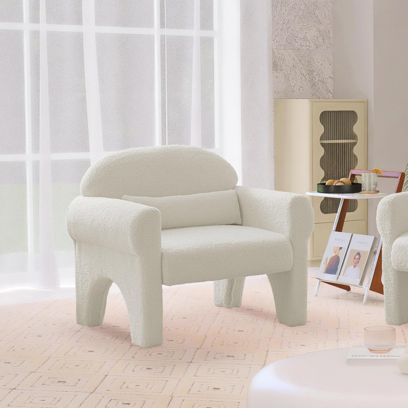 Canapé et fauteuil d'appoint 2 pièces Nisaiah, Mélange de polyester beige