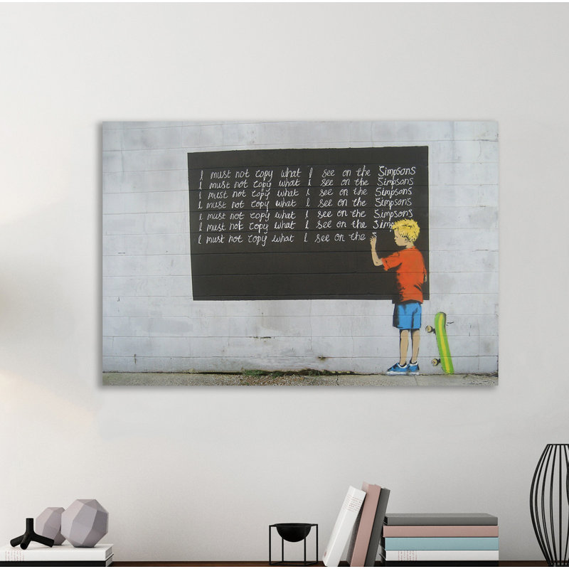 « i not ne must copy the simpsons », reproduction d’impression sur toile tendue, H 12 po x l 18 po x P 1,5 po