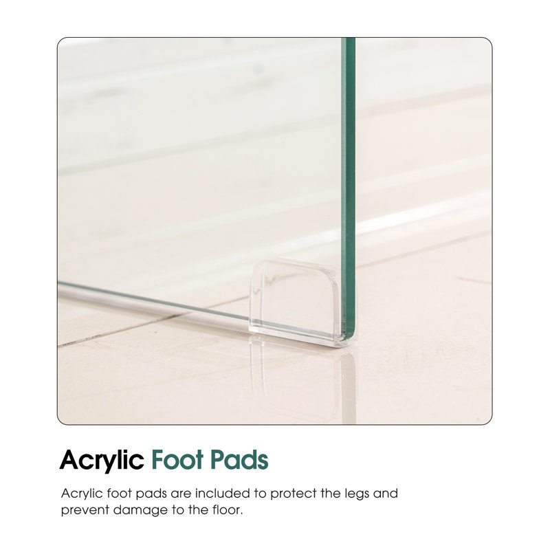 100cm Glass Console Table, Brown