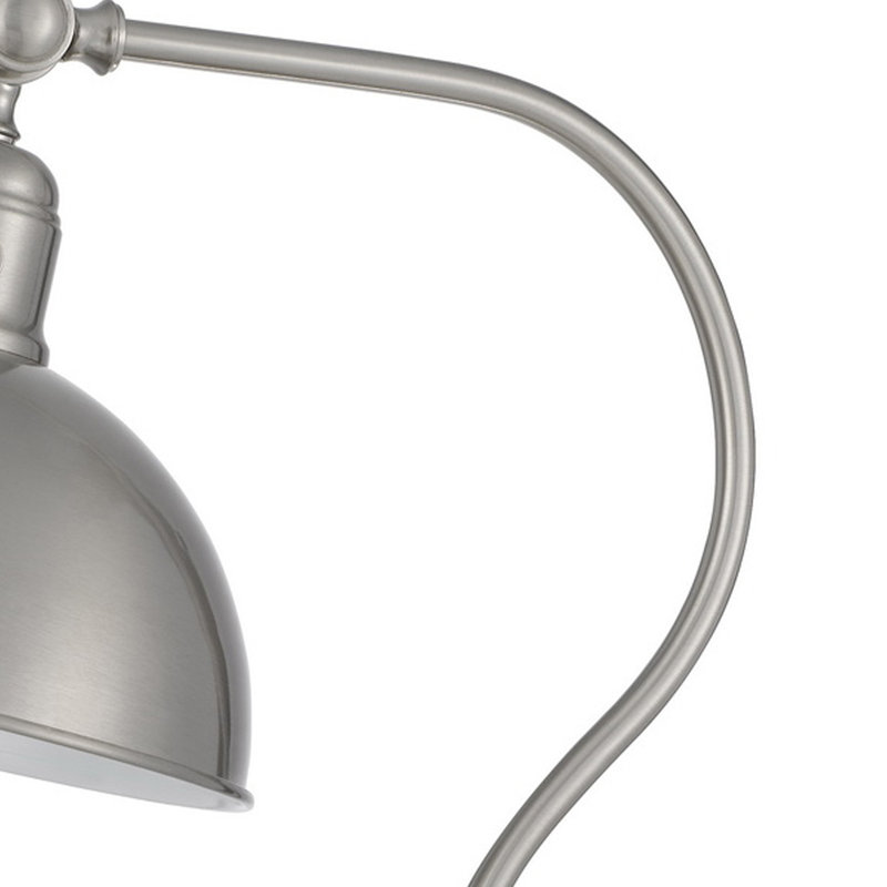 Lampe de bureau réglable en métal avec abat-jour dôme 25 po Carowyn, Argent
