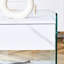 Table de chevet avec fonction de tiroir - plateau de table, verre transparent des deux côtés, et pour le quotidien, différentes options de placement dans la maison à surface lisse grain blanc, structure, utilisation quotidienne stable, convenable