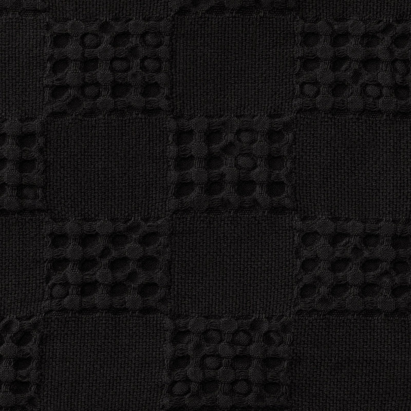 Straccio Cotton Waffle Tea Towel, Black