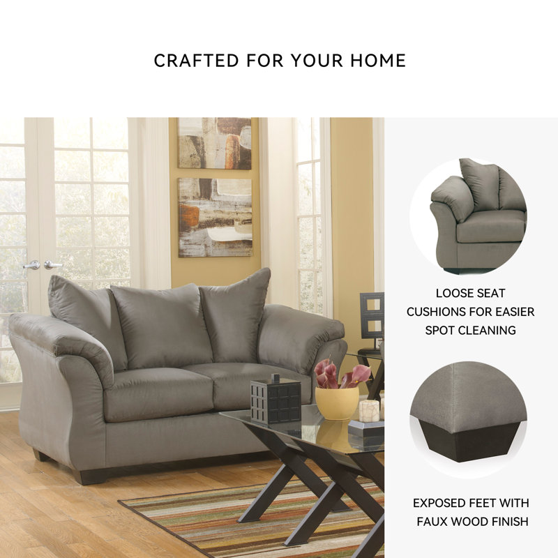 Darcy Pillow Top Arm Sofa, Cobblestone, 37" H x 67" W x 39" D